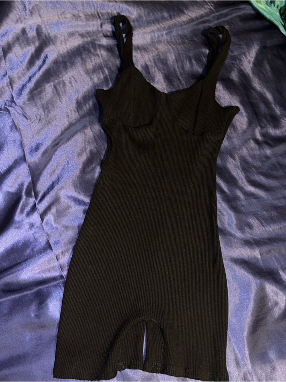 Black Ribbed Romper